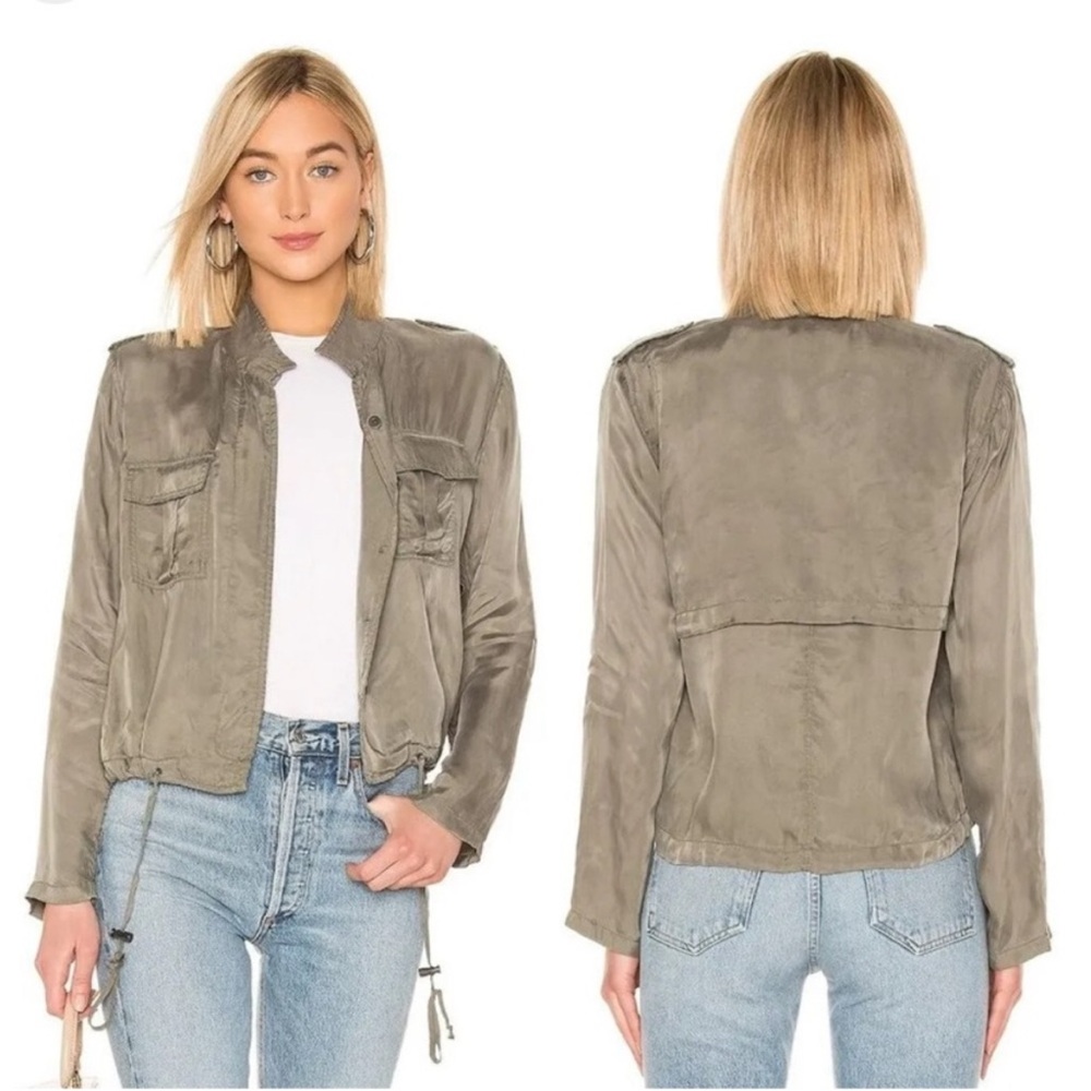 Rails Sage Rowen Women’s Military Style Jacket 100% Cupro, Size Med EUC